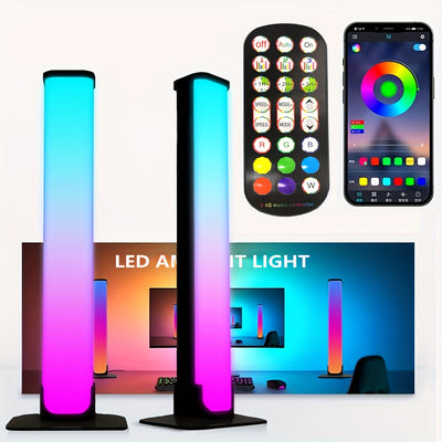 2pcs Smart LED Light Bars, RGB Night Light With Remote Control And APP Control, Music Sync Backlight For Gaming TV Bedroom Decoration, Desktop Lamp